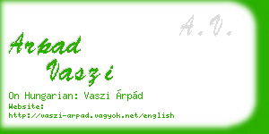 arpad vaszi business card