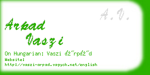 arpad vaszi business card